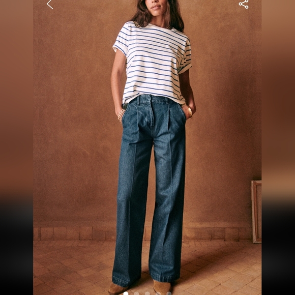 Sezane Pants - Sezane Rodrigo Trousers in Denim